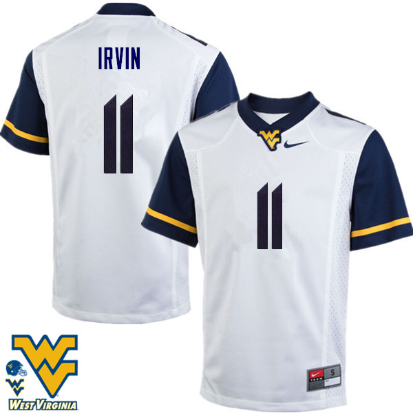 NCAA Men's Bruce Irvin West Virginia Mountaineers White #11 Nike Stitched Football College Authentic Jersey PQ23Y47AM